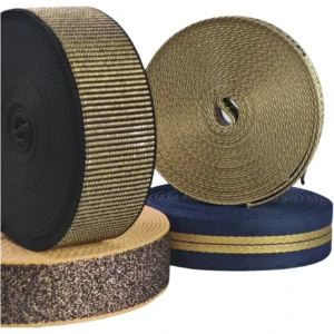 Manufacture Premier Luxury Gold Silver Metallic Yarn Polyester Webbing For Bags Garments