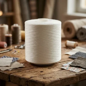 Manufactured GRS 20S/4 SPP 100% Sustainable Polyester Poly Poly Corespun Sewing Thread Yarn for Shirt and Blouses Raw White