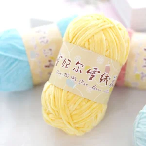 Manufacturer 40g Colorful Crochet Baby Polyester Chenille Fuzzy Velvet Yarn