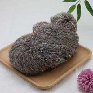 Manufacturer Fancy Yarn Polyester Gold Feather Yarn for Knitting Scarf Hats Clothes Hand Knitting Yarn