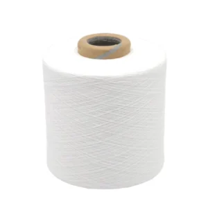 Manufacturer Raw White 100% Polyester High Tenacity Sewing Slub Texturized Ring Spun Yarn Undyed 21s