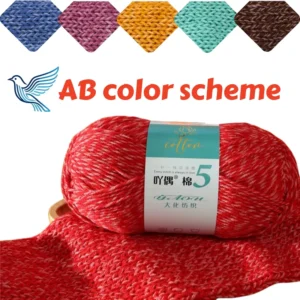 Marled 5ply Milk Cotton Yarn 100g 60% Cotton 40% Acrylic Blended Yarn Soft Combed Cotton Acrylic Blend Yarn Baby Safe Blanket