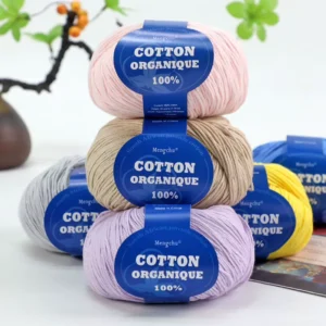 Mengchu 50g 100% Cotton Yarn Super Soft Silk Crochet Cotton Thread Hand Knitting Sweater Lanas Para Crochet Laine Pour Crochet