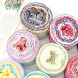 Mercerized Cotton 100g Gradient Long-Segment Dyeing Hand-Woven Shawl Blanket High Tenacity Knitting Hand-Wound Blended Yarn
