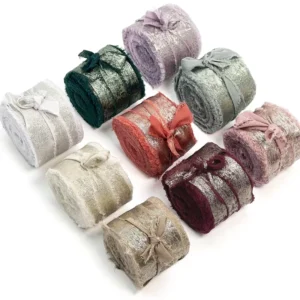 Metallic 1 1/2 Inches Silky Smooth Shiny Champagne Gold Shimmering Chiffon Foil Ribbon Frayed Gift Chiffon Silk Ribbons