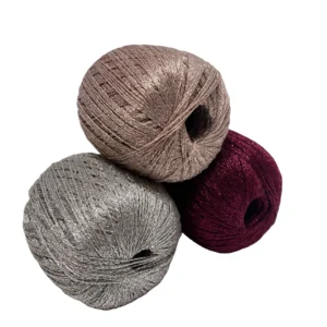 Metallic Crochet Thread Round Band Yarn Lurex Yarn With Metallic Shine