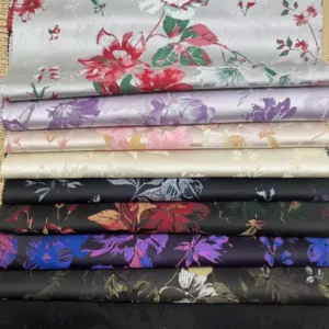 Metallic Jacquard Beautiful Flowers Colorful Fabric for Women Dress