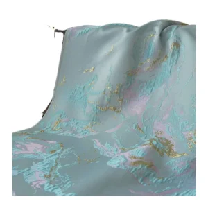 Metallic Jacquard Brocade Fabric Woven Yarn Dyed Lining Gilt Irregular Mountain Relief Design Medium Weight All