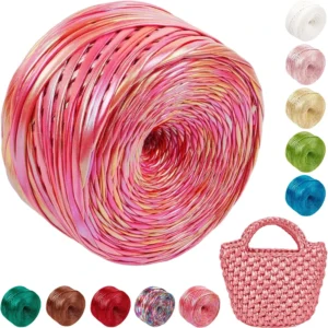 Metallic T Shirt Yarn Napa Fabric Weaving Rope Elastic Polyester Yarn for Crochet Bags Baskets Home Decor