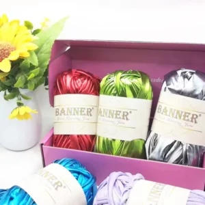 Metallic T-Shirt Yarn for Crochet Woven Bags Handmade T-Shirt Yarn for Beach and Tote Bags