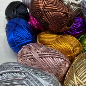 Metallic T Shirt Yarn for Crocheting Handmade Bags 100% Polyester Yarn for Woven Bags