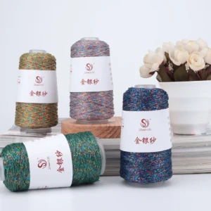 Metallic Thread Silver Yarn for Crochet Bags Fashion Fancy Yarn DIY Hand Knitting Thin Matching Yarn