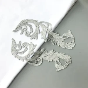 Metallic Yarn Gold Silver Guipure Embroidery Lace Applique for Garment Dress Latin Clothes