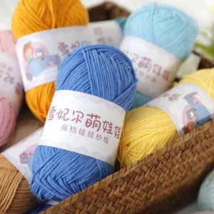 Milk Cotton Acrylic Blended 4 Ply Flame Retardant High Tenacity Dyed Fancy Yarn for Hand Knitting Laine Pour Crochet
