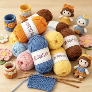 Milk Cotton Acrylic Blended OE Eco Friendly 4 Ply Flame Retardant High Tenacity Dyed Fancy Yarn for Hand Knitting
