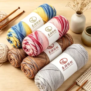 Milk Cotton Baby Fancy Cotton Acrylic Blended Yarn Dyed High Tenacity Ring Spun 8ply Hand Knitting Yarns