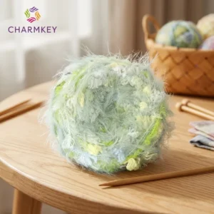 Mixed Chunky Fluffy Wool Polyester Acrylic Blended Candy Yarn for Hand Knitting