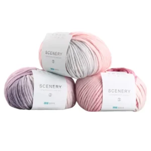Mixed Colors Acrylic Wool Blend Material Cake Yarn Rainbow Yarn Crochet Knitting Wool Blend Yarn