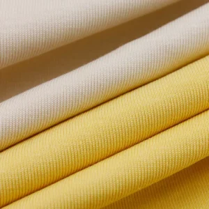 Modal Cotton Blend 45.5% Organic Cotton 45.5% Modal 9% Spandex 210gsm 40s 1*1 Rib Knitted High Elasticity Fabric for Tshirt