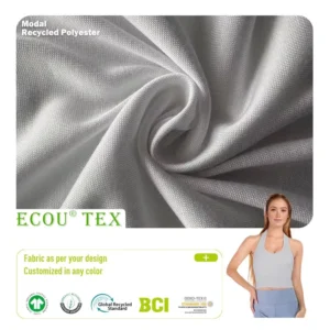 Modal Fabric GRS GOTS Certified Recycled Polyester Cotton Blend Sustainable Eco Friendly Garments