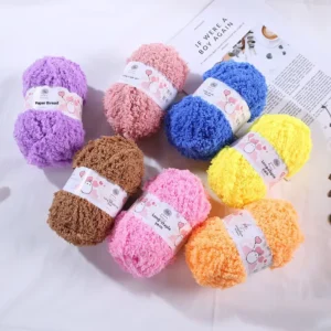 Model 025 Single-strand Coral Fleece Thick Yarn Long-Pile Baby Half-Fleece Yarn Raw Acrylic Blended Yarn Twist 1 Yarn