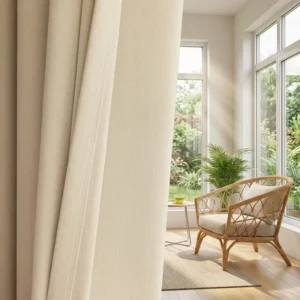 Modern Woven Thick 100% Polyester Blackout Curtains High Shading Insulated Customizable Foil Pattern Grommet Rope Exterior