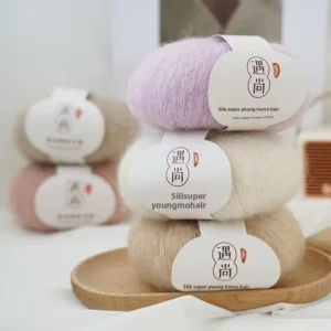 Mohair Yarn Mulberry Silk Dyed Baoding Baby Mohair for Hand Knitted Sweaters and Scarves