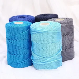 Multi Color 3strand 100% Polyester Macrame Yarn 3MM Twist Single Strand Macrame Cord Yarn