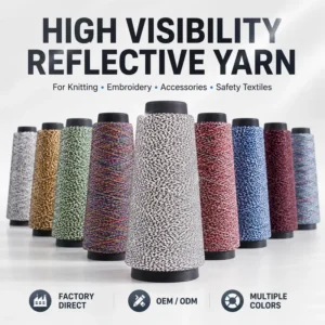 Multi Color Reflective Yarn for Embroidery Knitting Fashion Accessories Safety Textile Supplier