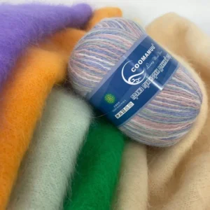 Multi Colors Factory Plush Long Hair Mink Cashmere Yarn for Hand Knitting Yarns 14s 2 with Threads
