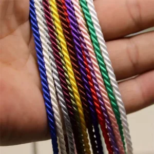 Multi-color Polyester Powder Twisted Cord Twisted Rayon Cord Satin Rope Silk Braid 100% Polyester 5 MM Custom Diameter