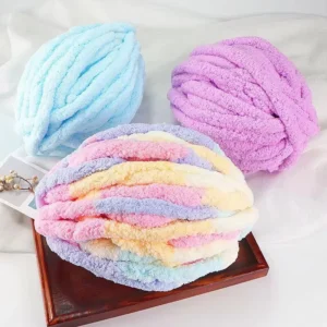 Multicolor 100% Polyester Super Chunky Chenille Yarn Fancy Yarn Blanket for DIY Carpet Weaving Scarf Hat Knitting