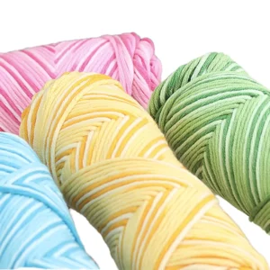 Multicolor 8ply 120TWIST Spun Yarn Milk Cotton and Acrylic High Tenacity Hand Knitting Yarn 100g Dyed Cotton Blended Yarn