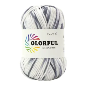 Multicolor Gradient Blended Milk Cotton Yarn Hand Woven 5ply