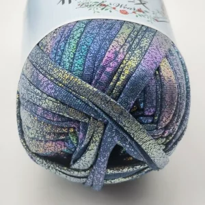Multicolor Metallic T Shirt Yarn Super Shiny Crochet Yarn DIY Craft 100% Polyester Shiny Multicolor Yarn for Bags