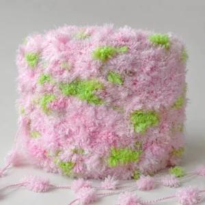Multicolor Pompom Ball Knot Yarn Z Twist Soft Fluffy Polyester Rainbow Gradient Crochet for DIY Handmade Knitting Towel Scarf
