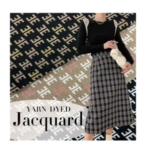 Multicolor Textiles Knit Yarn Dyed Jersey Shiny Lurex Metallic Jacquard Fabric for Clothing