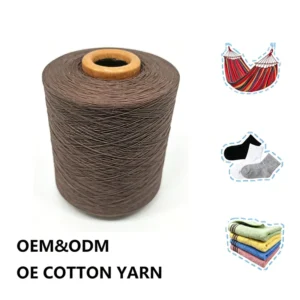 Multicolor Yarn Dyed Eco Friendly Recycled Regenerated Cotton Polyester Blended OE Carded Yarn Ne0.5s Ne30s for T Shirt Sweater