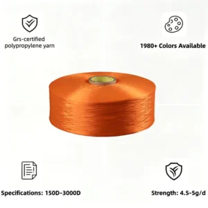 Multiple Colors Available 100% Polypropylene FDY PP Yarn Strength 4.5 5.0g d Suitable for Fixed Buckle Straps