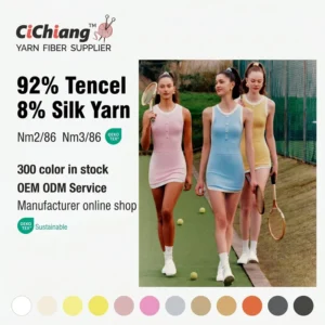 NSF Model 01 Spring & Summer Fashion Yarn Spinning 92% for 8% Silk Blended Knitting Nm2/86 Nm3/86 Zhejiang China
