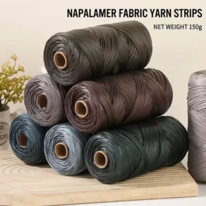 Nappa Leather Yarn 150g Faux Leather Flat Anti Pilling Dyed Crochet Knitting High Tenacity OE Yarn Bag Basket Rug Home Decor