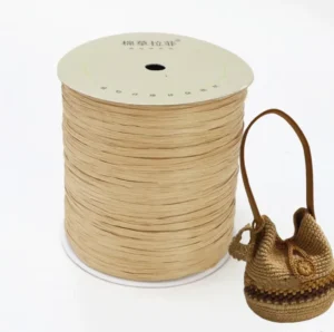Natural Cotton Raffia Yarn Eco friendly Cotton Raffia Yarn for DIY Crochet Bag and Hat