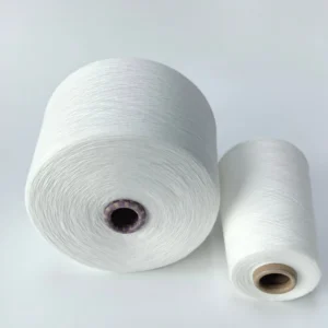 Natural White GRS Certified 100% Recycled Ring Spun Eco friendly Polyester Yarn Ne21 for Knitting Weaving Fabric Sewing Thread