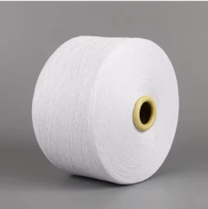 Ne 10s 30s GRS Certified Bleached White OE Recycled Cotton Polyester Blended Carded Yarn CV0.5% Eveness Eco-Friendly Knitting