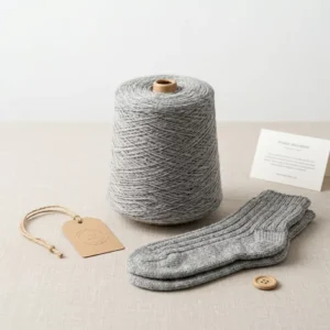 Ne16 100% Polyester 2# High Tenacity Raw Grey Yarn for Knitting Socks and Sewing