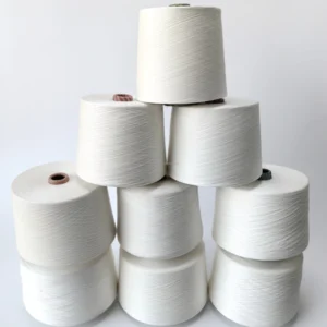 Ne50 1 GRS Certified Vortex Spun Recycled Polyester Yarn White Eco friendly Anti Pilling Anti UV Hand Knitting