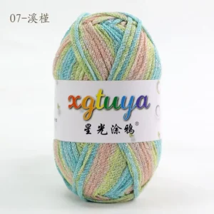 New Arrival 100g 2.5mm Hollow Silver Cotton Macrame Sparkly Yarn for Hand Knitting and Crochet