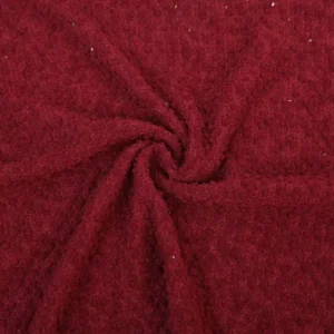 New Arrived Red Colored Fancy Yarn Dyed Knitted Fashion Chenille Velvet Jacquard Fabric