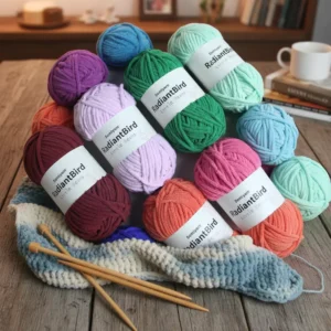 New Design Dyed Little Beans 50G Chenille Chunky 100% Polyester Yarn for Scarf Knitting Blanket Bag