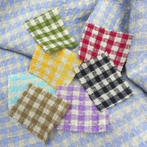 New Design Organic Oeko Tex Enzyme Sand Stone Washed Gingham Check Yarn Dyed 100 Linen Fabric by the Meter